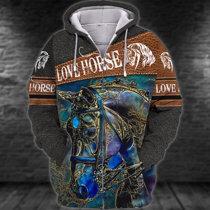 Love Horse 3D All Over Printed Shirts Hoodie 002