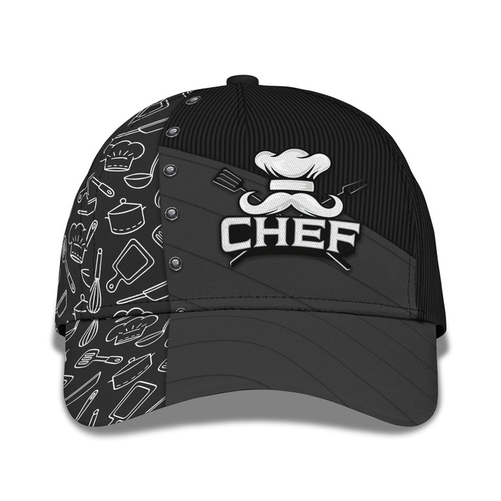 Chef Fashion Cap Custom Cook Cap 3D Chef Classic Cap Black