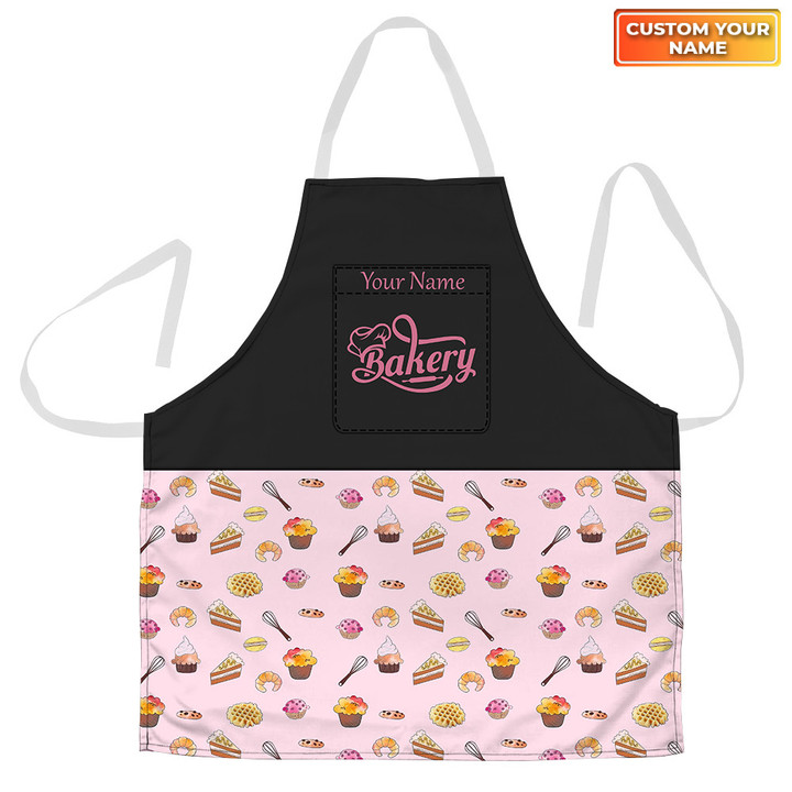 Trendy Pink Baker Apron Custom Baking Uniform