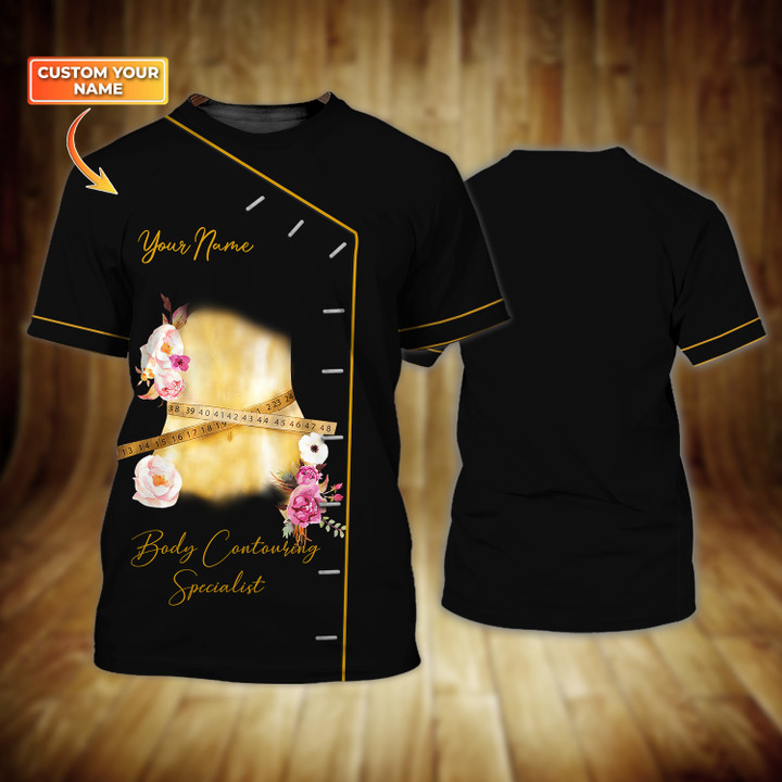 Body Contouring Specialist Black Personalized 3D Tshirt Tad (Non Workwear)