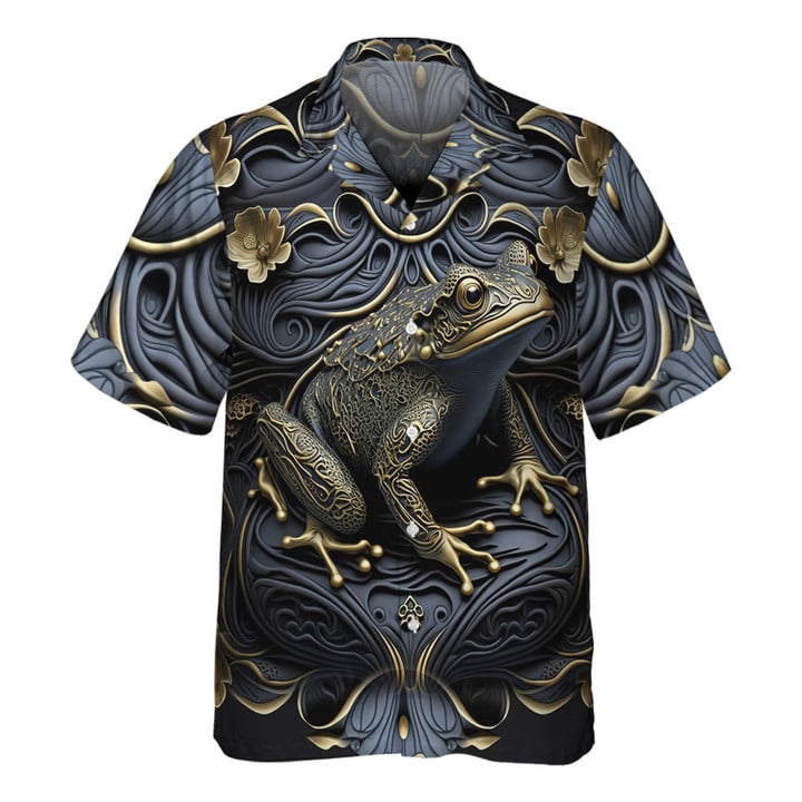 Frog With Floral Pattern 3d Hawaiian Shirt