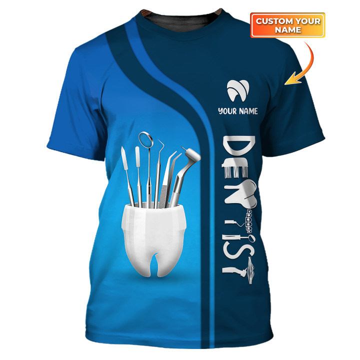 Dental Tools Tee Shirt Custom Dentist Uniform Tooth 3D Tshirt