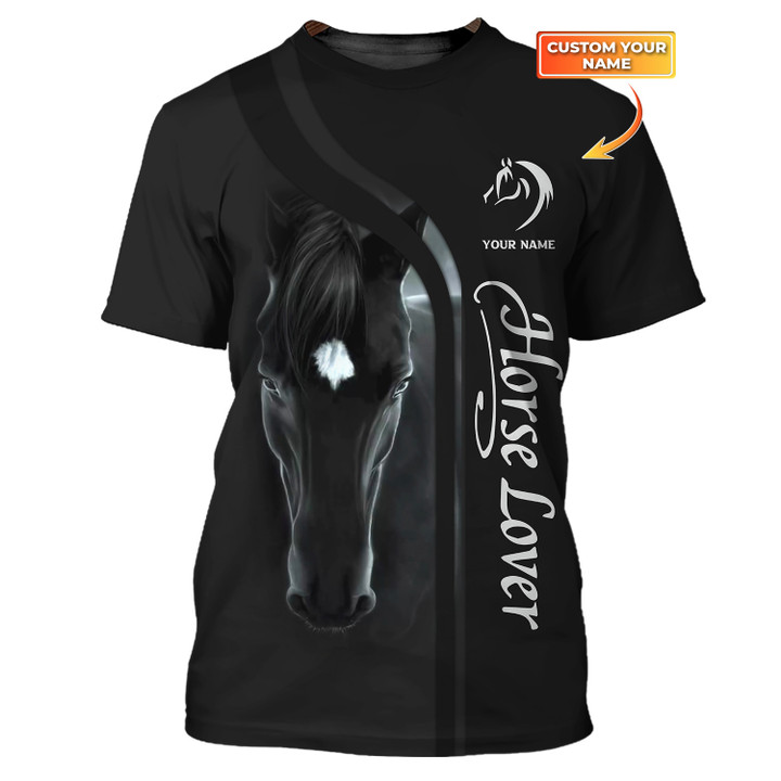 Black Horse Tee Shirt Horse Lover Custom 3D Tshirt