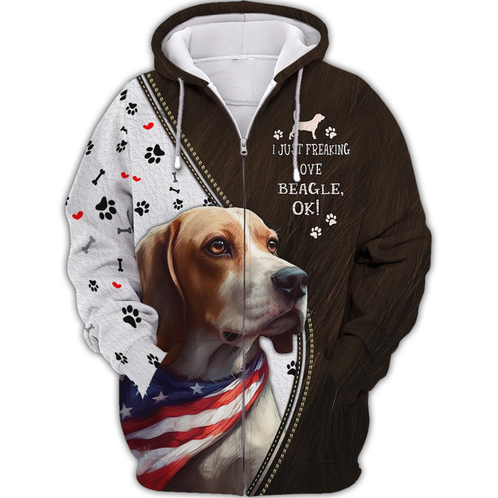 Beagle Love Ok 3D Full Print Hoodie T Shirt