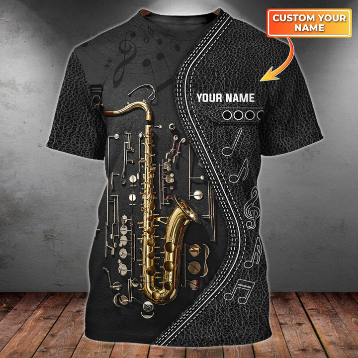 Saxophone Jazz Personalized Name 3D Zipper Hoodie, Saxophone 3D Hoodie Tshirt 01