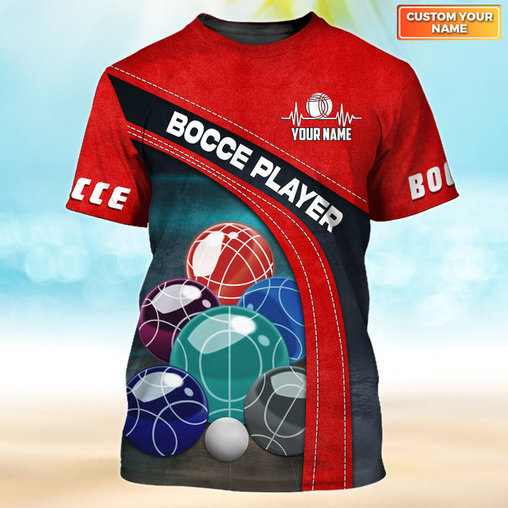 Bocce Ball Player Custom Name 3D Shirts Personalized Tshirts