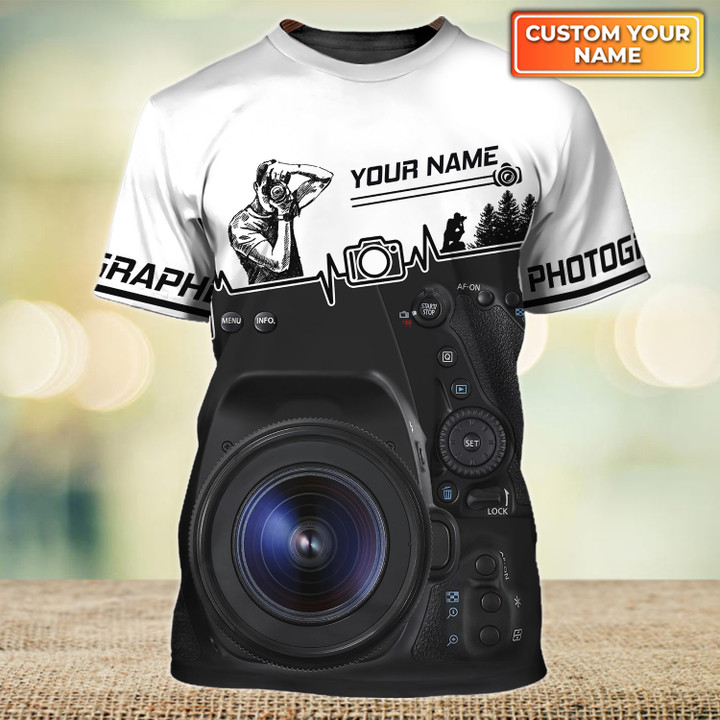 Custom Photographer Shirts Camera Pattern Design Shirts 2563