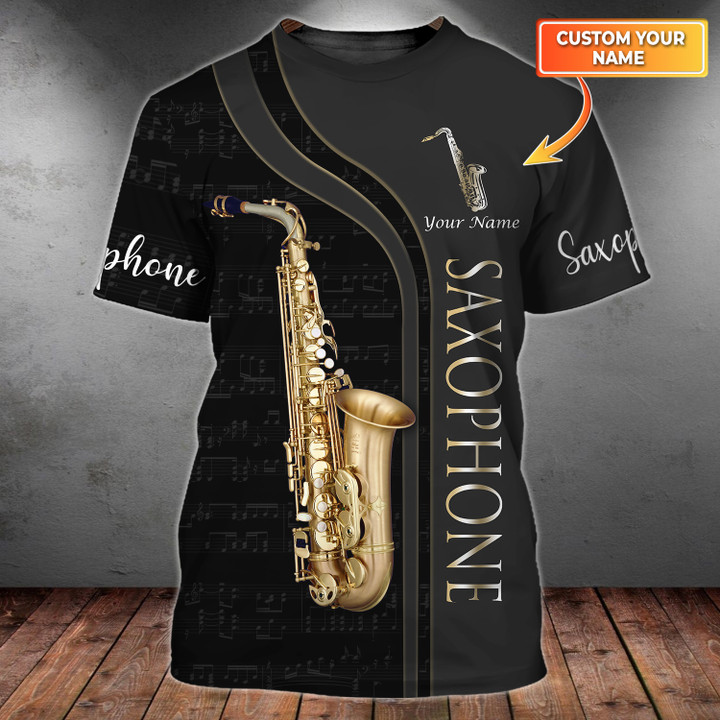 Saxophone Personalized Name 3D Zipper Hoodie 009