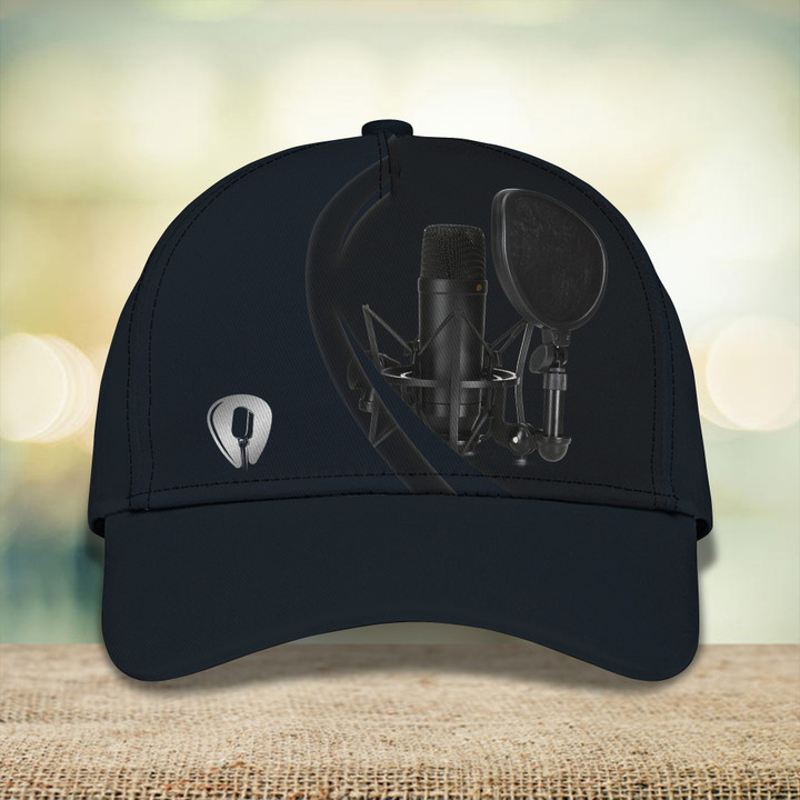 Microphone Cap Personalized Name 3D Baseball 2619