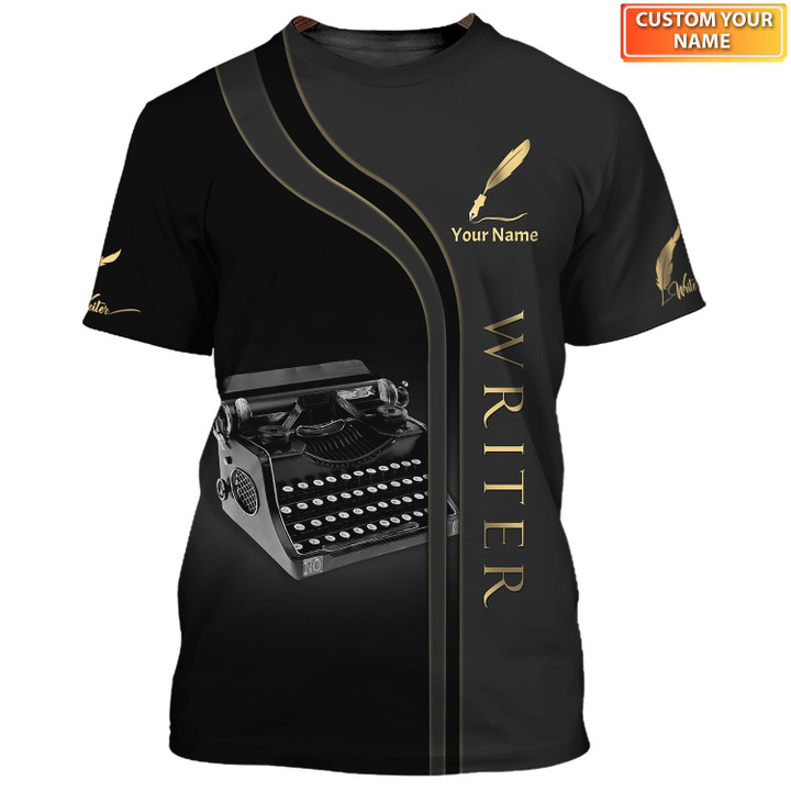 Writer 3D Shirt Author Typewriter Polo