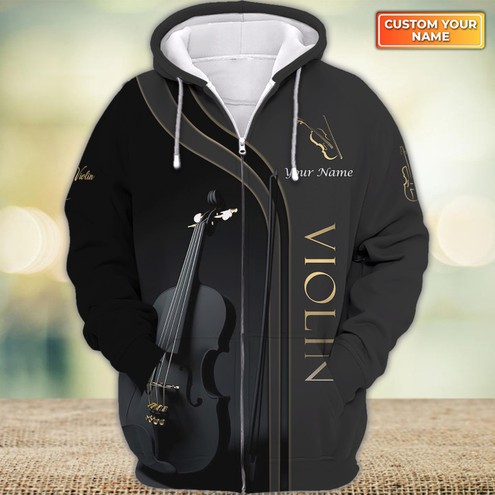 Custom Violin Zipper Shirts Violin Pattern Design Shirts 2595