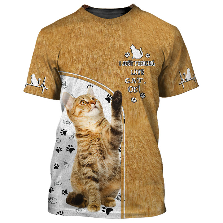 Cute Cat 3D Shirt Gift For Cat Lover Hoodie Zip