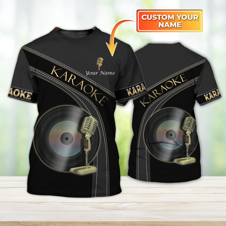 Custom Karaoke Tshirt Karaoke Black Pattern Design Shirts