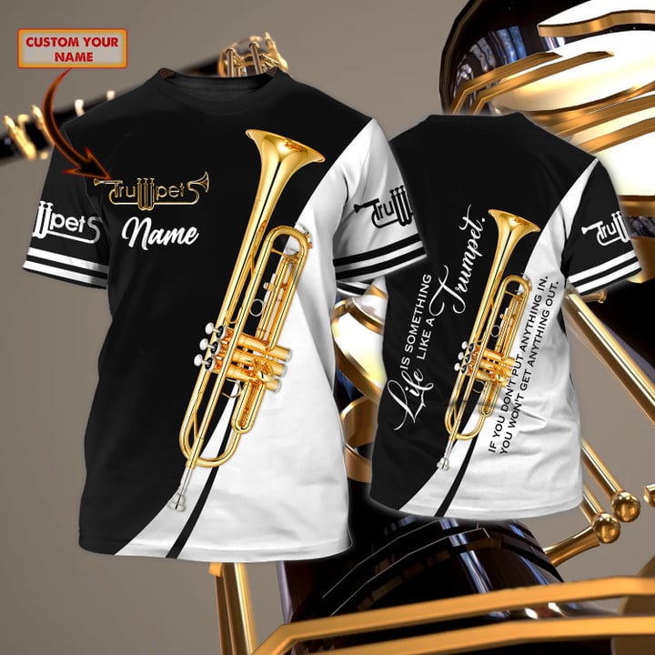 Trumpet Personalized Name 3D Tshirt Hoodie 001