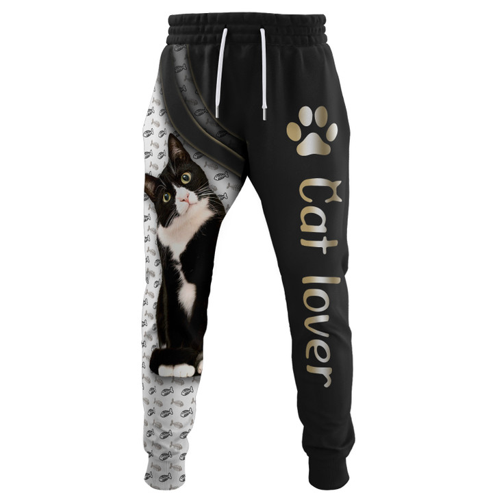 Love Tuxedo Cat 3D Sweatpants Cat Lover Jogger