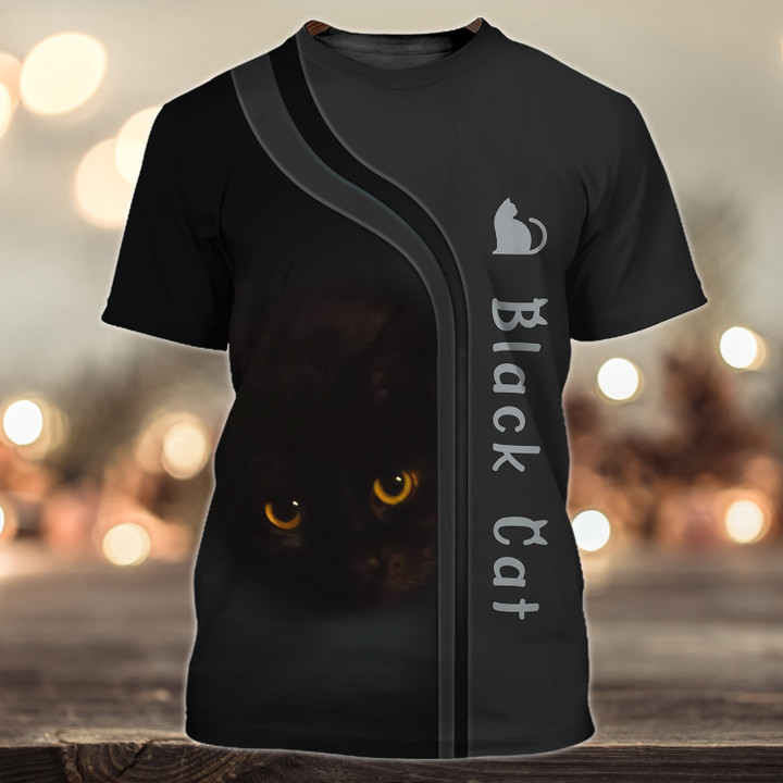 Black Cat 3D Full Print Shirts 01
