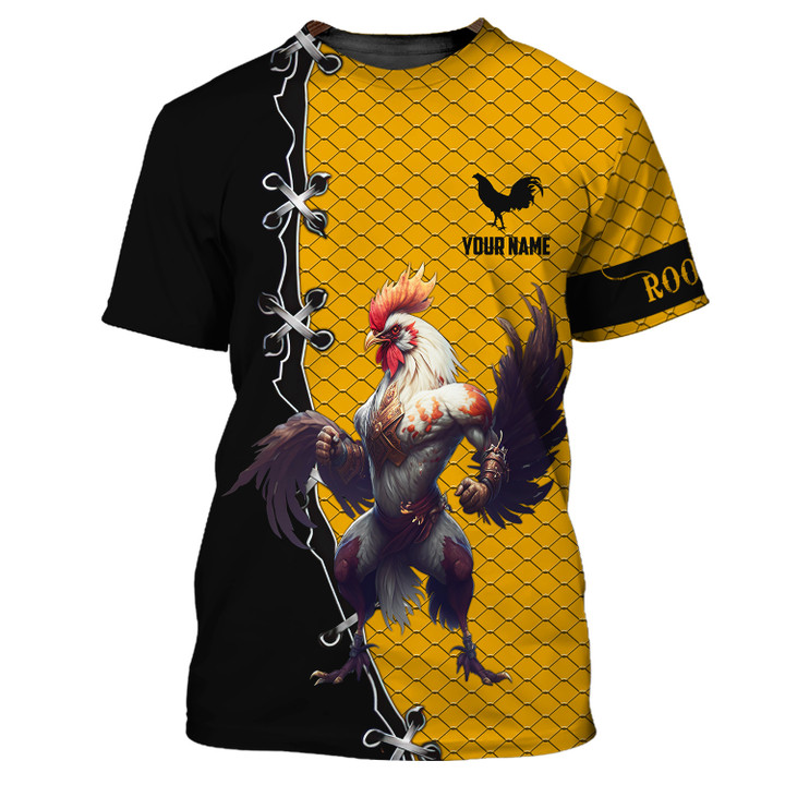 Rooster Fighter 3D Shirts Chicken Lover Shirts Yellow