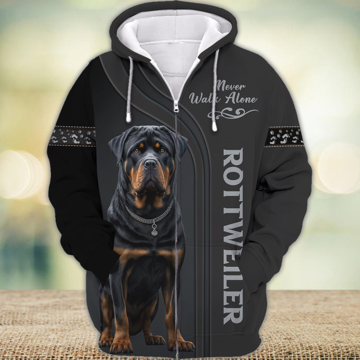 Rottweiler Lover Never Walk Alone 3D Full Print Shirts 2752