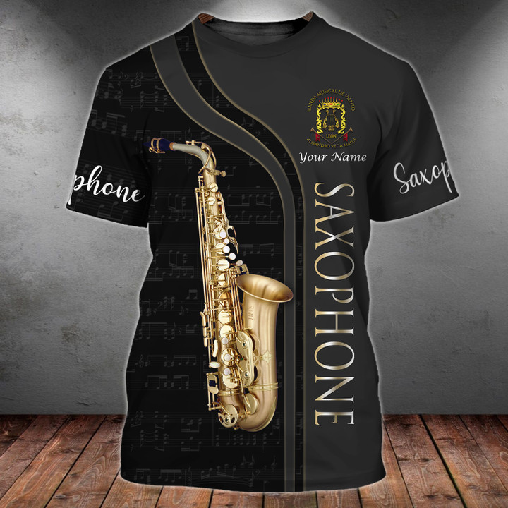 Saxophone Personalized Name 3D Zipper Hoodie Tshirt ...1