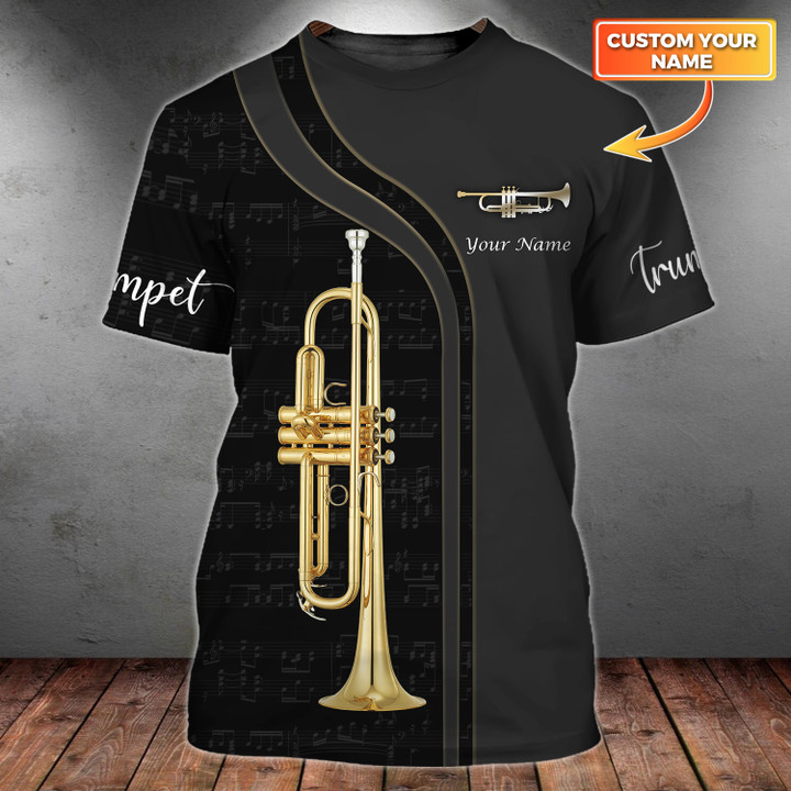 Trumpet Personalized Name 3D Zipper Hoodie Tshirt ...3