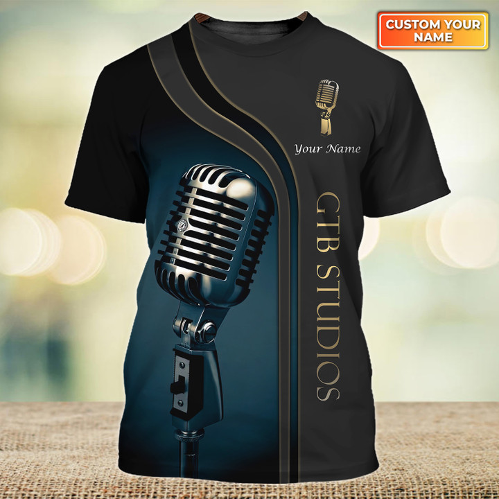 GTB Studios Custom Microphone Tshirt Microphone Pattern Design Shirts 2801