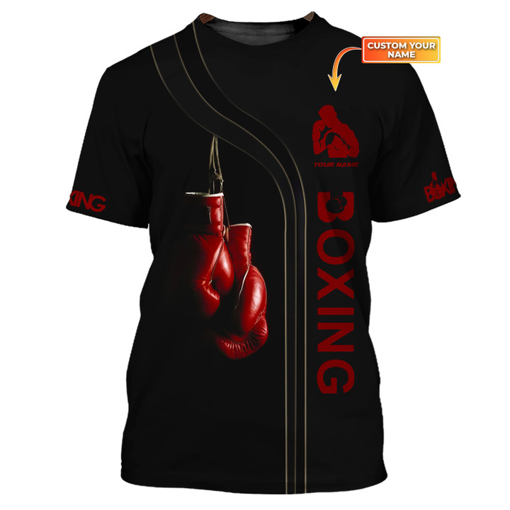 Boxing Custom Tee Shirts Gift For Boxing Lovers Red Boxing Gloves 3D Shirts
