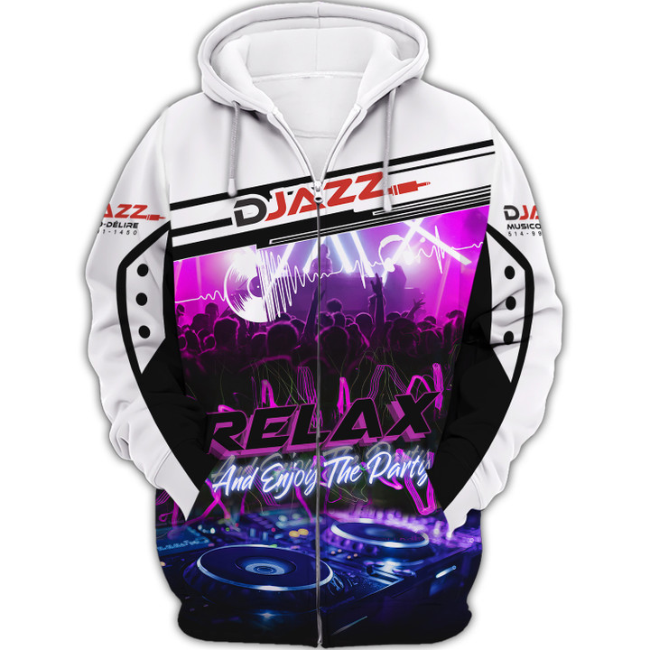 Latest DJ Music Notes Personalized Name 3D Hoodie, 3D Zipper Hoodie