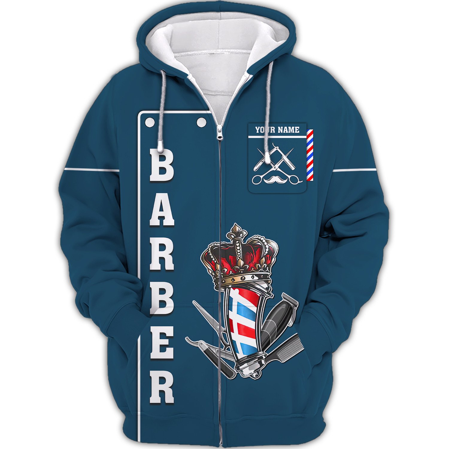 Custom Barber Shirt Barber Zipper Hoodie Legend Barber Shop Tools Shir ...