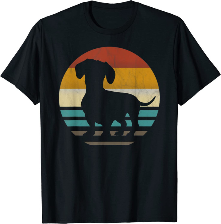 Dackel Dackelhund Silhouette Retro Geschenk T-Shirt