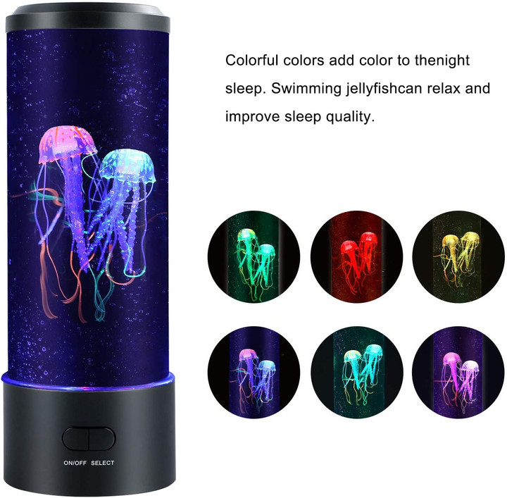 Fishing Jellyfish LED Night Light Lamp in Bedroom for Boys Girls Birthday Gifts