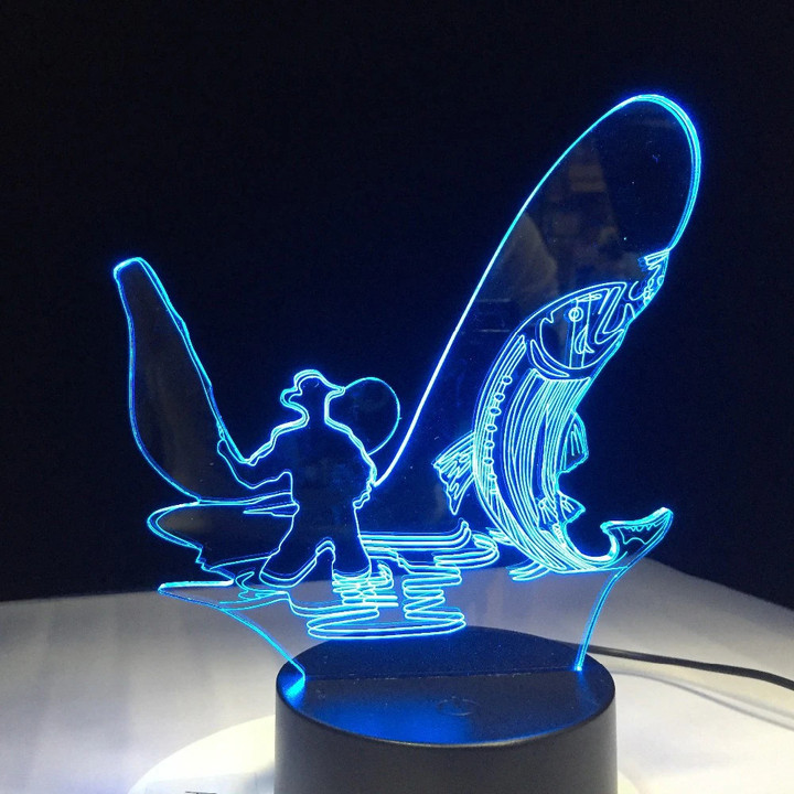 3D LED Night Light Go Fishing 7 Color