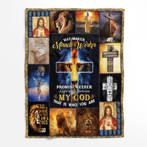Lion And Jesus My God That Is Who You Are Fleece Blanket Quilt