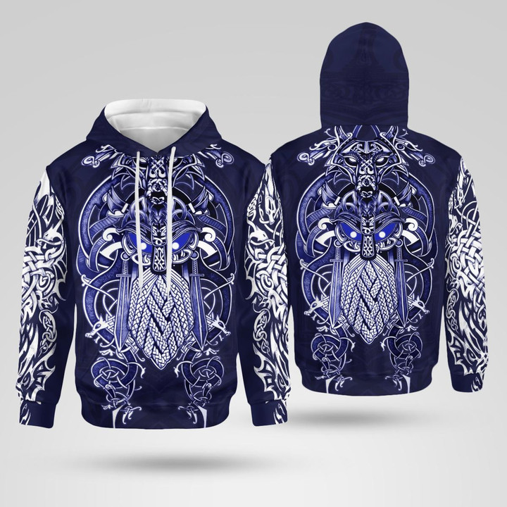 Viking Warrior Tattoo Tracksuit 3D All Over Print Hoodie
