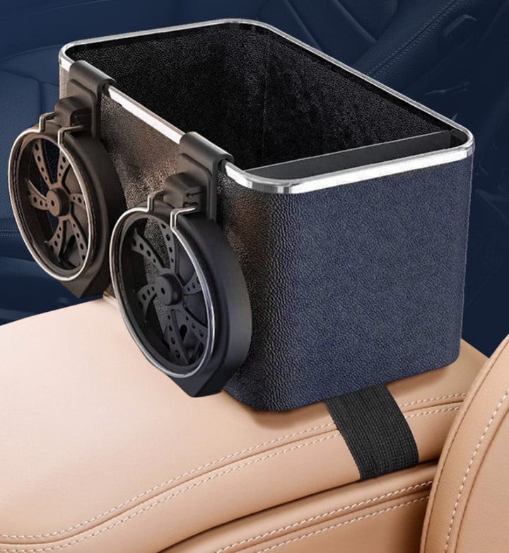 Car Armrest Storage Box Water Cup Holder