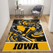 Iowa Hawkeyes College Team Area Rug For Christmas, Living Room Rug Family Gift US Decor Indoor Outdoor Rugs