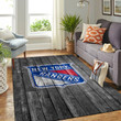New York Rangers Nhl Team Logo Grey Wooden Style Nice Gift Home Decor Rectangle Area Rug Indoor Outdoor Rugs