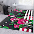 Adidas Flower Fashion Brand Rug Bedroom Rug Home Decor Floor Decor Indoor Outdoor Rugs
