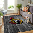Ottawa Senators Nhl Team Logo Grey Wooden Style Nice Gift Home Decor Rectangle Area Rug Indoor Outdoor Rugs