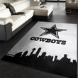Dallas Cowboys Skyline NFL Area Rug For Christmas, Bedroom, Home Decor Floor Decor Indoor Outdoor Rugs