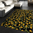 Yellow Flower Pattern 2 Area Rug, Living room and bedroom Rug, Home US Decor Indoor Outdoor Rugs
