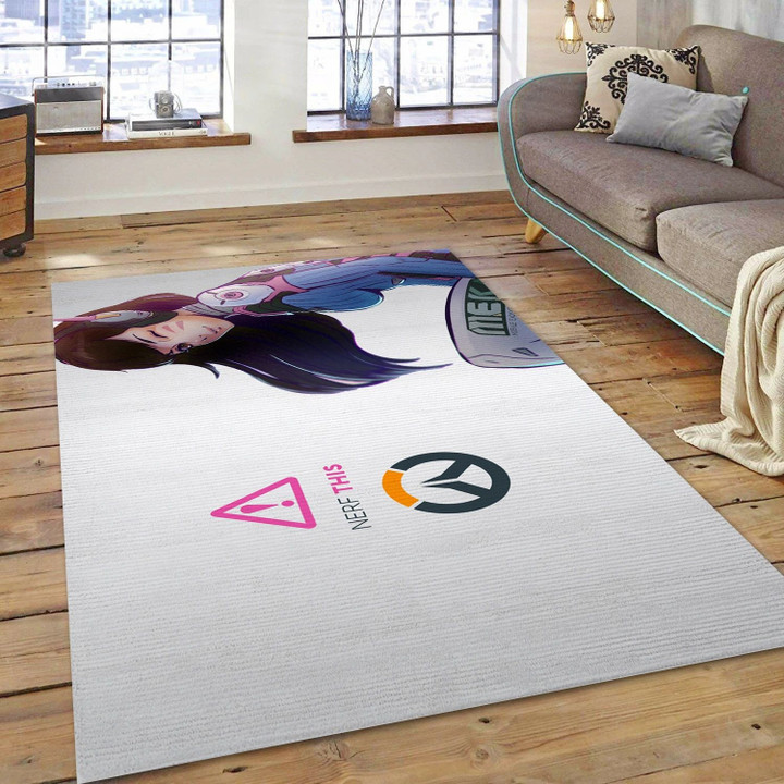 D Va Overwatch Game Area Rug Carpet, Bedroom Rug Family Gift US Decor Indoor Outdoor Rugs