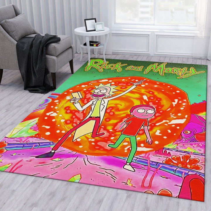 Rick And Morty Area Rug For Christmas Bedroom Rug Home Decor Floor Decor Indoor Outdoor Rugs