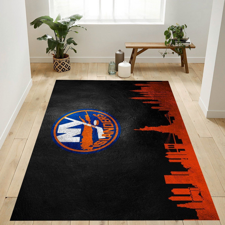 New York Islanders Skyline Nfl Team Logo Rug Living Room Rug US Gift Decor Indoor Outdoor Rugs