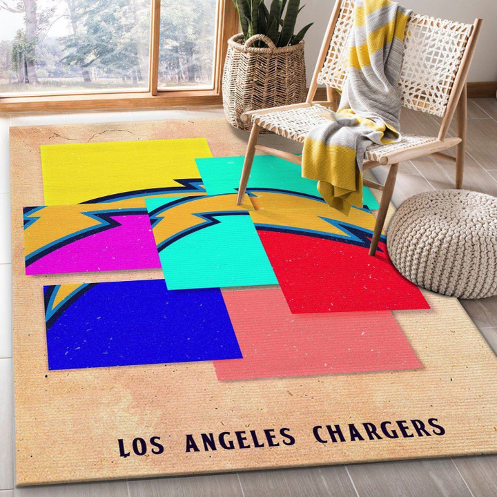 Los Angeles Chargers NFL Area Rug For Christmas Living Room Rug Christmas Gift US Decor Indoor Outdoor Rugs