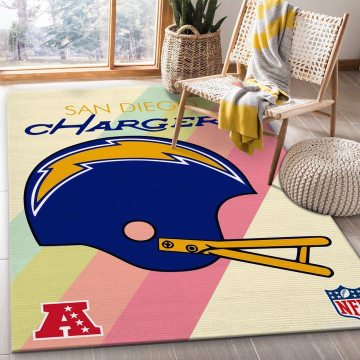 San Diego Chargers Retro Nfl Football Team Area Rug For Gift Bedroom Rug Home Decor Floor Decor Indoor Outdoor Rugs