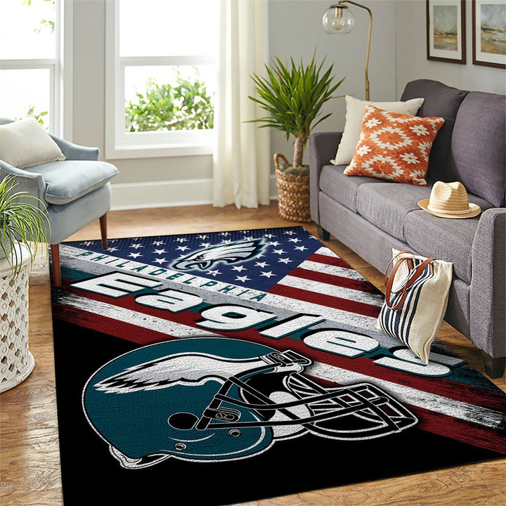 Philadelphia Eagles Nfl Team Logo American Style Nice Gift Home Decor Rectangle Area Rug Indoor Outdoor Rugs
