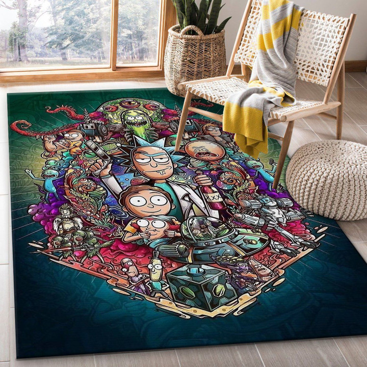 Rick And Morty Cartoon Movies Area Rugs Living Room Carpet Floor Decor The US Decor Indoor Outdoor Rugs