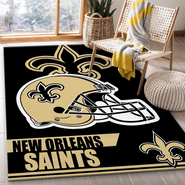 New Orleans Saints NFL Team Logo Helmet Nice Gift Home Decor Rectangle Area Rug Indoor Outdoor Rugs