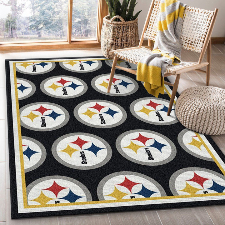 Pittsburgh Steelers Repeat Rug Nfl Team Area Rug, Bedroom Rug, Home Decor Floor Decor Indoor Outdoor Rugs