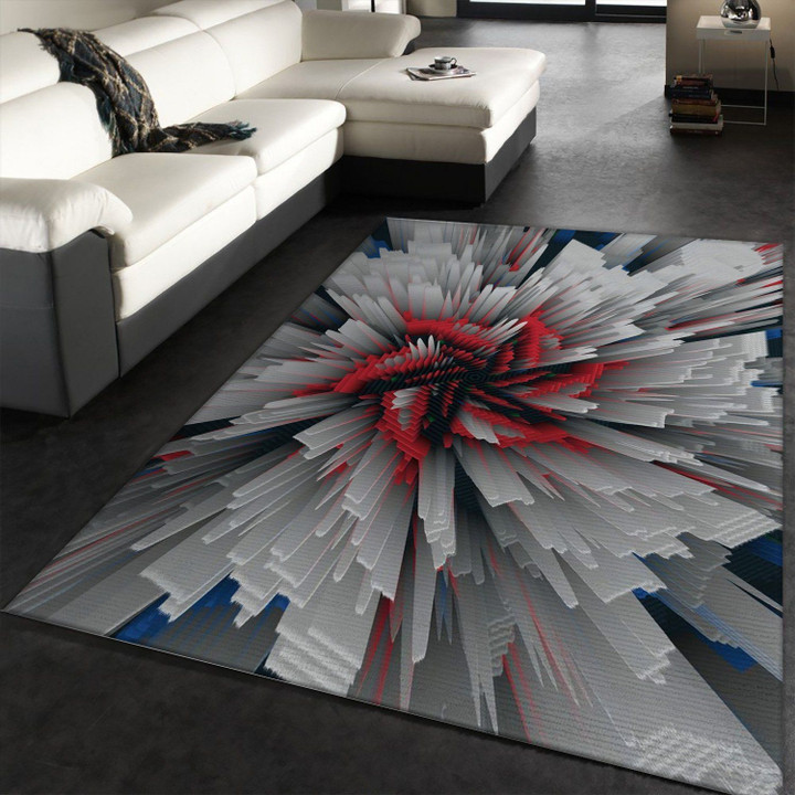 3d White Red Area Rug For Christmas, Kitchen Rug, US Gift Decor Indoor Outdoor Rugs